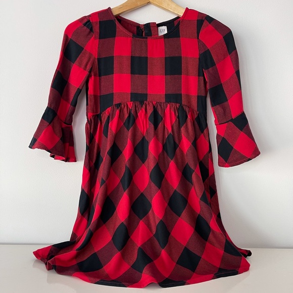 GAP Other - HP! GAPKids Buffalo Plaid Bell Sleeve Dress Girls Size M